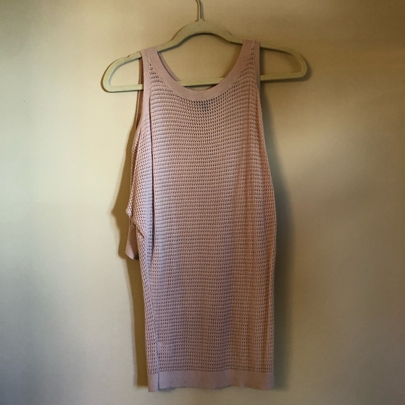 EXPRESS pink open knit cut out sleeve sweater size extra small - Picture 8 of 8